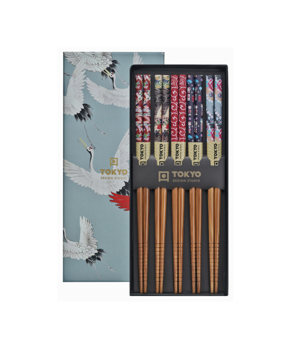 Spisepinde gavesæt, Crane - 5 par